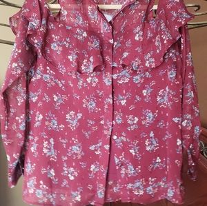 One hart womens peak a boo blouse new with tags